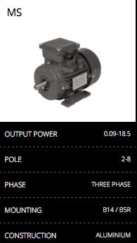 MS Aluminium electrical motor