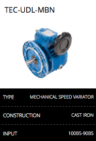 Mechanical speed variator gearbox